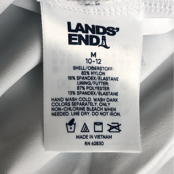 Lands End Swimsuit Navy Blue Polka Dot One Piece Medium - Picture 6 of 10